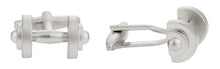 Load image into Gallery viewer, Silver Dumbbell Bodybuilder Weightlifting Cufflinks
