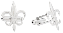 Load image into Gallery viewer, Silver Fleur De Lis Cufflinks
