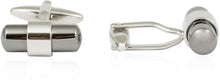 Load image into Gallery viewer, Silver Gunmetal Banded Cufflinks
