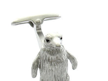 Load image into Gallery viewer, Silver Penguin Cufflinks with Swarovski Eyes
