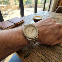 Load image into Gallery viewer, Silver Stainless Steel Watch – ChronoLunar White Dial by Dapper Watches
