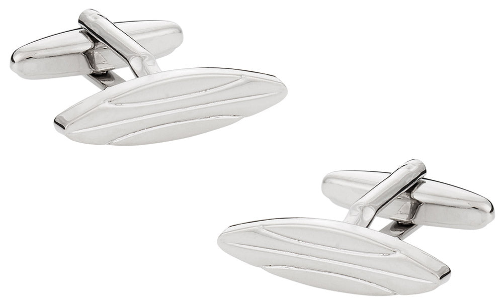 Silver Surfboard Cufflinks