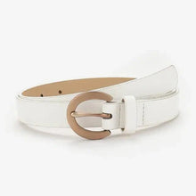 Load image into Gallery viewer, Simple Double Round Buckle PU Leather Waist Strap Vintage Design Double O-Ring Buckle  Women Leather Belt For Jeans And Dresses
