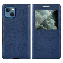 Load image into Gallery viewer, Simple Flip Ultra Thin Window Cover Leather Phone Case For iPhone 14 13 12 11 Pro Mini Luxury Leather Wallet Case Flip Cover Classic Simple iphone case
