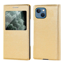 Load image into Gallery viewer, Simple Flip Ultra Thin Window Cover Leather Phone Case For iPhone 14 13 12 11 Pro Mini Luxury Leather Wallet Case Flip Cover Classic Simple iphone case
