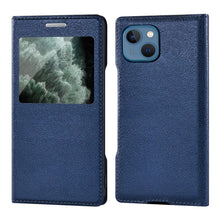 Load image into Gallery viewer, Simple Flip Ultra Thin Window Cover Leather Phone Case For iPhone 14 13 12 11 Pro Mini Luxury Leather Wallet Case Flip Cover Classic Simple iphone case
