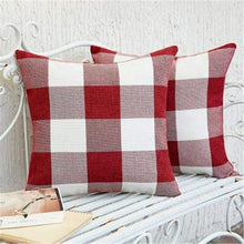 Load image into Gallery viewer, Simple Plaid Linen Pillow Case Invisible Zipper Household Hugging Pillow Case Decorative Retro Plaids Linen Throw Pillow Covers Soft Soild Decorative Cushion Case For Sofa Bedroom Pillow Case 45x4CM
