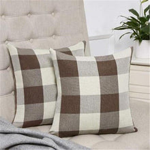 Load image into Gallery viewer, Simple Plaid Linen Pillow Case Invisible Zipper Household Hugging Pillow Case Decorative Retro Plaids Linen Throw Pillow Covers Soft Soild Decorative Cushion Case For Sofa Bedroom Pillow Case 45x4CM
