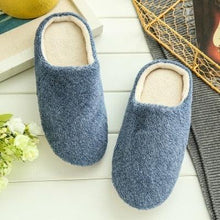 Load image into Gallery viewer, Simple Solid Soft Plush Slippers For Men And Women Winter Warm Indoor Non-slip Slippers Shoes Comfortable Memory Foam Slippers For Women's And Men's Casual House Shoes
