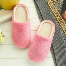 Load image into Gallery viewer, Simple Solid Soft Plush Slippers For Men And Women Winter Warm Indoor Non-slip Slippers Shoes Comfortable Memory Foam Slippers For Women's And Men's Casual House Shoes
