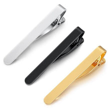 Load image into Gallery viewer, Simple Tie Clip Men Metal Copper Necktie Bar Clip Gold Silver Black 3 Bright Colors Best Gifts For Your Father Lover And Friends  Simple Classic Bar Clasp Practical Necktie Accessories Fashion Men Tie Clips Luxury Clothing Jewelry
