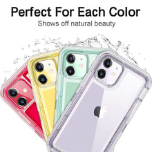 Load image into Gallery viewer, Simple Transparent White iPhone 11 12 13 Pro Max Phone Case MINI XR XS X XSMAX SE 6 7 8 Plus Transparent Shockproof Armor Glossy Case Phone Cover Heavy Duty Protective Dual Layer Shockproof Case with Hard Bumper Soft  Back
