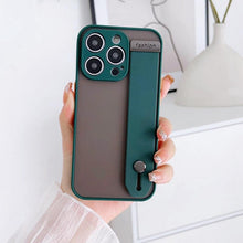 Load image into Gallery viewer, Simple Unique Design Silicone Case Lens Full Protection Shockproof Armor Wrist Band Phone Case For iPhone 14 13 12 11 Pro Max XR XS X 7 8 Plus Luxury Silicone Bumper Hard Iphone Cover
