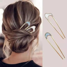 Load image into Gallery viewer, Simple Women Hair Stick Vintage Hair Clip Hairstyle U Shape Design Hairpin Girl Ponytail Hair Accessories
