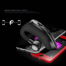 Load image into Gallery viewer, Single Ear Business Earphone Bluetooth 5.0 Sports Wireless Noise Isolating Headset Wireless Bluetooth Earpiece Hands-Free 10 Hours Playing Time Earphones With Built-in Mic For Driving Office Compatible With Smartphones
