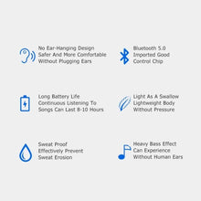 Load image into Gallery viewer, Single-Ear Sports Waterproof Car Earphone Ultra Standby Bluetooth-Compatible Headset Bone Conduction Ear Hook Headphone Sports Headphones Wired Gaming Earbuds Monitor Earphones with Mic, Stereo Sound Volume Control and Detachable Microphone
