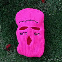 Load image into Gallery viewer, Ski Mask Knitted Face Cover Winter Balaclava Full Face Mask for Outdoor Sports 3 Hole Balaclava Party Mask Limited Embroidery Knit Hat Full Face Cover Balaclava Hats Funny Party Embroidery Beanies Caps Hole Knitted Full Face Cover
