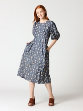 Load image into Gallery viewer, Floral Print Puff Sleeve Round Neck Long Dress - Gracia D32724
