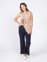 Load image into Gallery viewer, Sleeveless Flower Applique Sharp Asymmetrical Top

