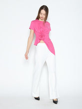 Load image into Gallery viewer, Sleeveless Flower Applique Sharp Asymmetrical Top
