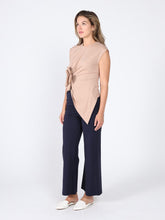 Load image into Gallery viewer, Sleeveless Flower Applique Sharp Asymmetrical Top
