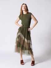 Load image into Gallery viewer, Sleevless A-Line Long Dress w/ Pleated Tulle Skirt
