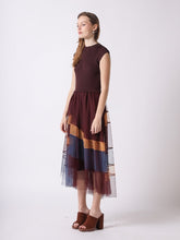 Load image into Gallery viewer, Sleevless A-Line Long Dress w/ Pleated Tulle Skirt
