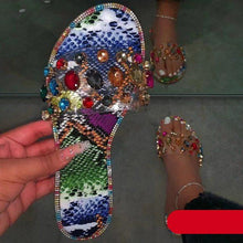 Load image into Gallery viewer, Slides Women Flip Flops Shoes Slippers Rhinestones Sandals Slide Diamond Slipper Slide Open Toe Flat Sandals With Clear Rhinestone Flip Flops Fashion Casual Slip On Party Shoes
