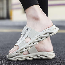 Load image into Gallery viewer, Slippers For Mens Beach Flip Flops White Sandals Flip Flop Sandals With Shock Absorbing Sole  Lightweight Non-Slip Sport Cushion Beach Slippers
