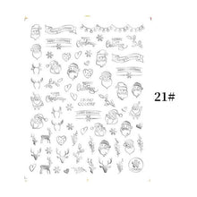 Load image into Gallery viewer, Sliver Bronzing Christmas Slider Nail Art 3D Decals Decoration Snowflake Nail Art Sticker Manicures Transfer Foil Xmas Gift  Nails Snowflake Nail Art Stickers Decals Christmas Nail 3D Self Adhesive Nail Stickers for Acrylic Nails Snowflake
