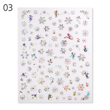 Load image into Gallery viewer, Sliver Bronzing Christmas Slider Nail Art 3D Decals Decoration Snowflake Nail Art Sticker Manicures Transfer Foil Xmas Gift  Nails Snowflake Nail Art Stickers Decals Christmas Nail 3D Self Adhesive Nail Stickers for Acrylic Nails Snowflake
