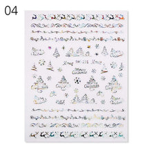 Load image into Gallery viewer, Sliver Bronzing Christmas Slider Nail Art 3D Decals Decoration Snowflake Nail Art Sticker Manicures Transfer Foil Xmas Gift  Nails Snowflake Nail Art Stickers Decals Christmas Nail 3D Self Adhesive Nail Stickers for Acrylic Nails Snowflake
