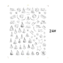 Load image into Gallery viewer, Sliver Bronzing Christmas Slider Nail Art 3D Decals Decoration Snowflake Nail Art Sticker Manicures Transfer Foil Xmas Gift  Nails Snowflake Nail Art Stickers Decals Christmas Nail 3D Self Adhesive Nail Stickers for Acrylic Nails Snowflake
