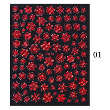 Load image into Gallery viewer, Sliver Bronzing Christmas Slider Nail Art 3D Decals Decoration Snowflake Nail Art Sticker Manicures Transfer Foil Xmas Gift  Nails Snowflake Nail Art Stickers Decals Christmas Nail 3D Self Adhesive Nail Stickers for Acrylic Nails Snowflake
