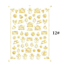 Load image into Gallery viewer, Sliver Bronzing Christmas Slider Nail Art 3D Decals Decoration Snowflake Nail Art Sticker Manicures Transfer Foil Xmas Gift  Nails Snowflake Nail Art Stickers Decals Christmas Nail 3D Self Adhesive Nail Stickers for Acrylic Nails Snowflake
