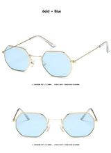 Load image into Gallery viewer, Small Frame Sunglasses For Women Small Square Polarized Sunglasses for Men and Women Polygon Mirrored Retro Shape Metal Design Sun Glasses for Men New Fashionable Ocean Lens
