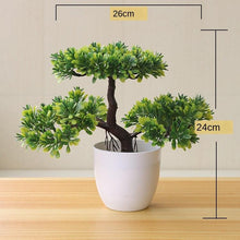 Load image into Gallery viewer, Small Green Artificial Pot Decor Bonsai Green Fake Flowers Potted Ornaments for Home Garden Decor Party Hotel Decor
