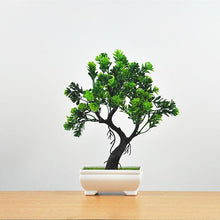 Load image into Gallery viewer, Small Green Artificial Pot Decor Bonsai Green Fake Flowers Potted Ornaments for Home Garden Decor Party Hotel Decor
