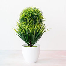Load image into Gallery viewer, Small Green Artificial Pot Decor Bonsai Green Fake Flowers Potted Ornaments for Home Garden Decor Party Hotel Decor
