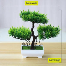 Load image into Gallery viewer, Small Green Artificial Pot Decor Bonsai Green Fake Flowers Potted Ornaments for Home Garden Decor Party Hotel Decor
