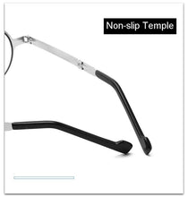 Load image into Gallery viewer, Small Metal Round Folding Reading Glasses Retro Circle Blue Light Computer Grade Glasses Narrow Eyeglasses Frame And Anti Glare Reading Glasses Foldable Computer Reading Glasses For Men  +3.5
