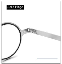 Load image into Gallery viewer, Small Metal Round Folding Reading Glasses Retro Circle Blue Light Computer Grade Glasses Narrow Eyeglasses Frame And Anti Glare Reading Glasses Foldable Computer Reading Glasses For Men  +3.5
