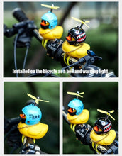 Load image into Gallery viewer, Small Yellow Bike Duck Bicycle Bell Luminous Airscrew Helmet Duck Ducky Bicycle Wind Motor Riding Cycling Lights Horn Rubber Duck Toy Car Ornaments Yellow Duck Car Dashboard Decorations Squeeze Duck Bicycle Horns With Propeller Helmet
