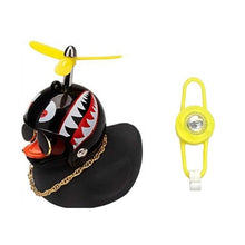 Load image into Gallery viewer, Small Yellow Bike Duck Bicycle Bell Luminous Airscrew Helmet Duck Ducky Bicycle Wind Motor Riding Cycling Lights Horn Rubber Duck Toy Car Ornaments Yellow Duck Car Dashboard Decorations Squeeze Duck Bicycle Horns With Propeller Helmet
