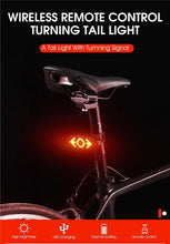 Load image into Gallery viewer, Smart Bike Light Wireless Remote Control Cycling Turning Signal Taillight USB Bicycle Rechargeable Rear Light LED Warning Lamp Bicycle Rear Light Safety Warning Bike Lights Brightest Bike Indicators Fit  Saddle Rears
