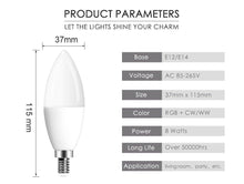 Load image into Gallery viewer, Smart For Home LED Light Bulb E27 E14 GU10 B22 220V 110V  Spot Magic Changeable Lamp Lampada+IR Control Decoration RGB White  Compatible with Alexa Google Home, RGBCW Smart GU10 Bulb, WiFi Smart LED Spot Light Bulb Indoor Decoration
