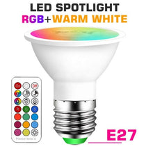 Load image into Gallery viewer, Smart For Home LED Light Bulb E27 E14 GU10 B22 220V 110V  Spot Magic Changeable Lamp Lampada+IR Control Decoration RGB White  Compatible with Alexa Google Home, RGBCW Smart GU10 Bulb, WiFi Smart LED Spot Light Bulb Indoor Decoration
