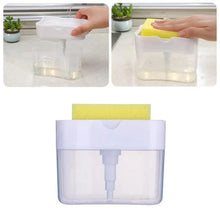 Load image into Gallery viewer, Smart Soap Dispenser For Kitchen Dishwashing Soap Pump Dispenser Kitchen Sponge Holder Handy Space Saving Soap Box 2 IN 1 Kitchen Soap Pump
