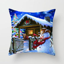 Load image into Gallery viewer, Snowman Christmas Cushion Cover Polyester Decorative Christmas Pillow Cover Merry Christmas Throw Cushion Covers Tree Reindeer Star Pillow Case For Party Throw Pillow New Year Xmas Decor Sofa Living Room Home Decoration

