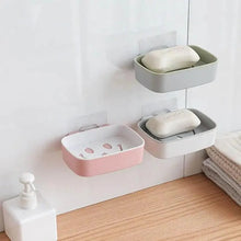 Load image into Gallery viewer, Soap Rack No Drilling Wall Mounted Double Layer Soap Holder Soap Sponge Dish Bathroom Accessories Soap Dishes Self Adhesive Soap Dish Bar Soap Holder Soap Dishes Tray Saver Case Box for Shower Bathroom Kitchen Dish Drainer Drying Rack

